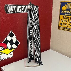 Fashion Monochrome Logo Silk Scarf